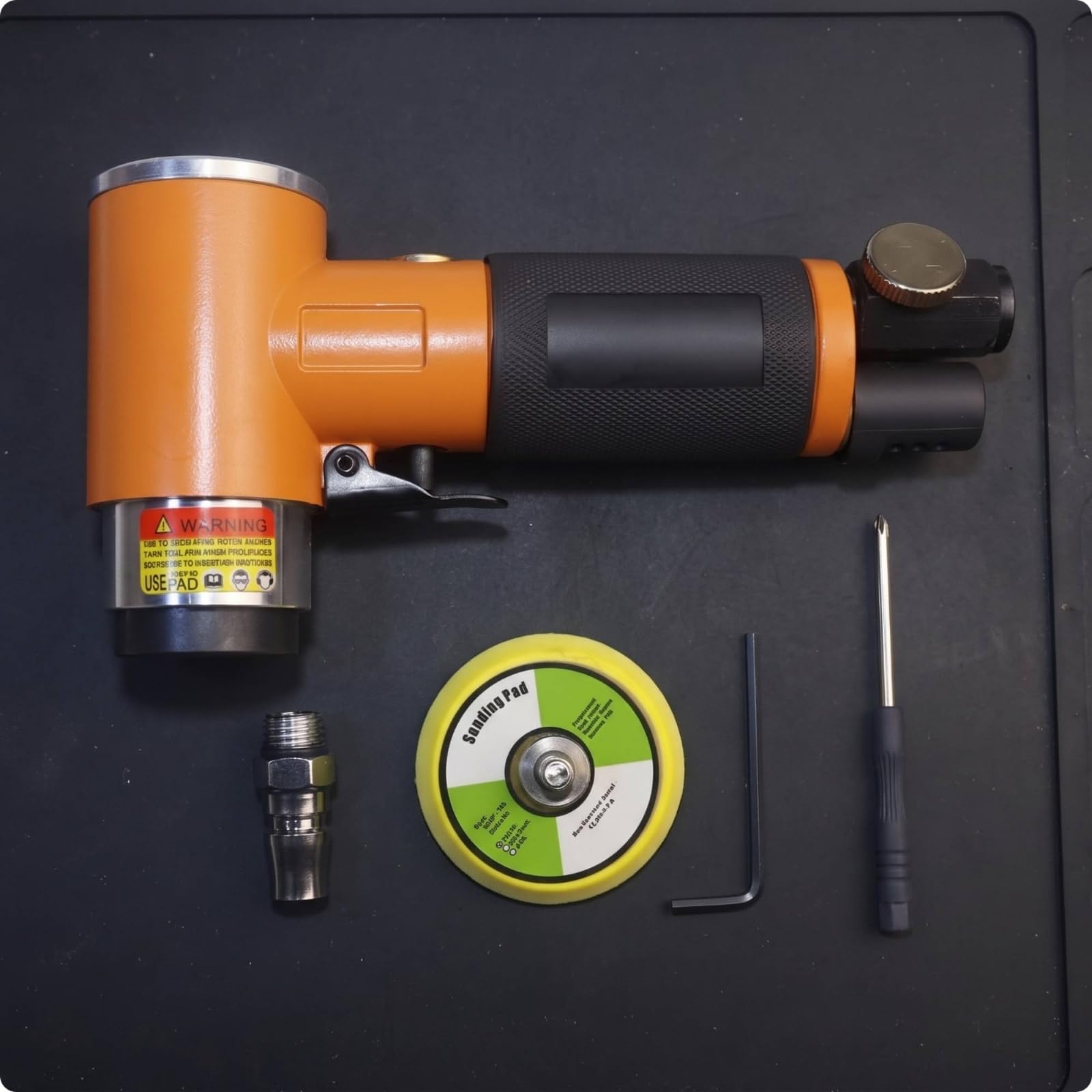 Druckluft-Schleifer Pneumatisch Druckluft-Winkelschleifer Leicht Schleifmaschine für Heimwerker, PunktRepair, Orange Exzentrisch, Standard