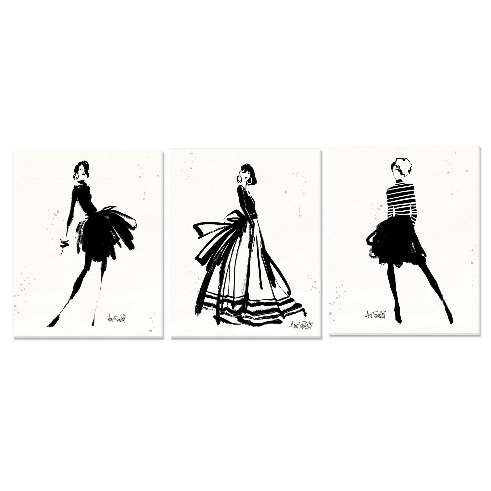Amazon.com: Chadow Artwork 3 Pieces Girl in Black Dress Wall Art Bathroom  Art Fashion Women Canvas Pictures for Bedroom Beauty Salon Bathroom Makeup  Room Decor 12