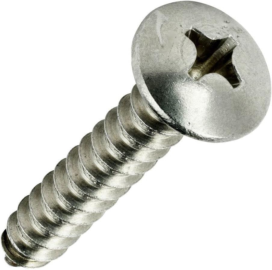 Viti Autofilettanti Testa Tonda #8 X 1 Pollice, Acciaio Inox 18-8, Phillips, Confezione 25 Pezzi