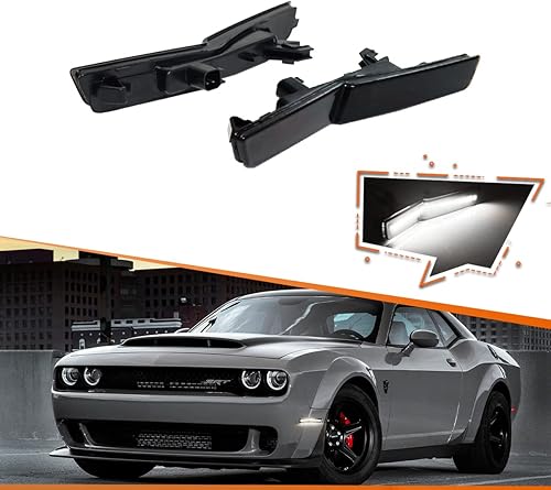 ADIIL Luces de posición laterales LED de repuesto para Dodge Challenger SRT Widebody RT 2018-22 blanco LED guardabarros delanteros OEM Fit