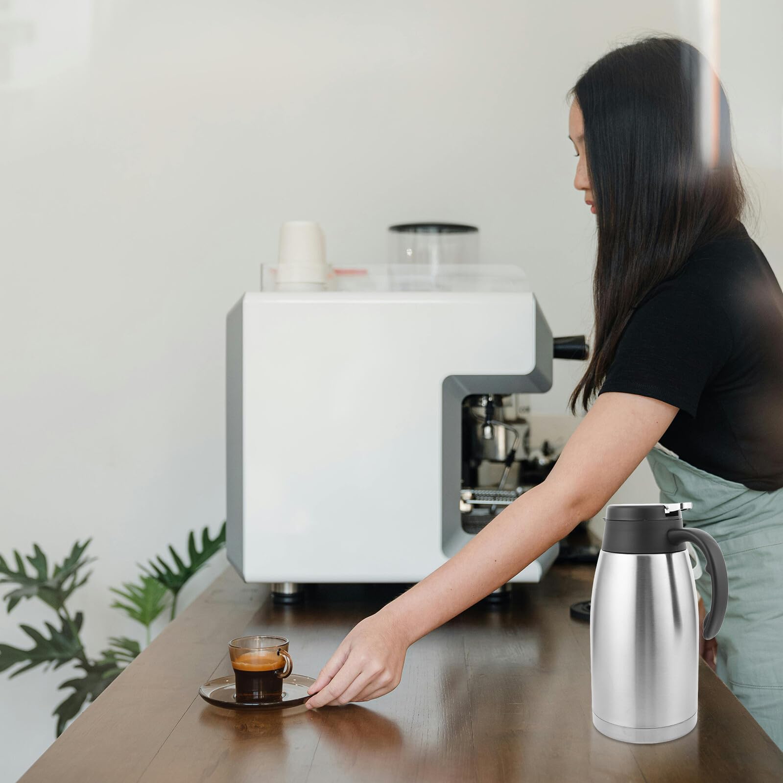 Uonlytech Caraffa Termica Acciaio Inox per Acqua Caffè Tè e Bevande Calde o Fredde Isolamento Vuoto per Ore per Casa Ufficio e Eventi