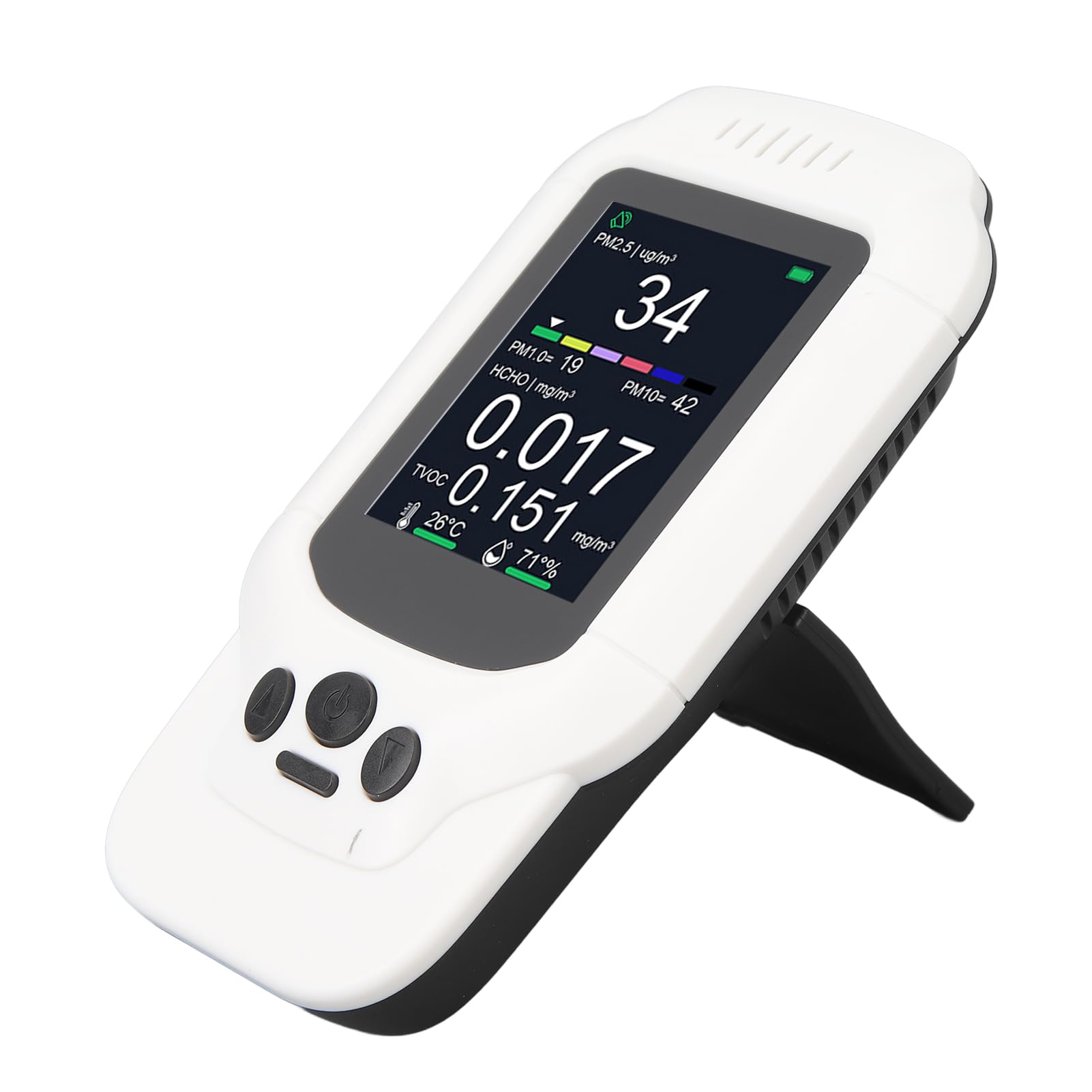 Versatile Indicatore di qualità Dell'aria Interna con Sensore di umidità della Temperatura, Display LCD 2,8 Pollici, Batteria Ricaricabile