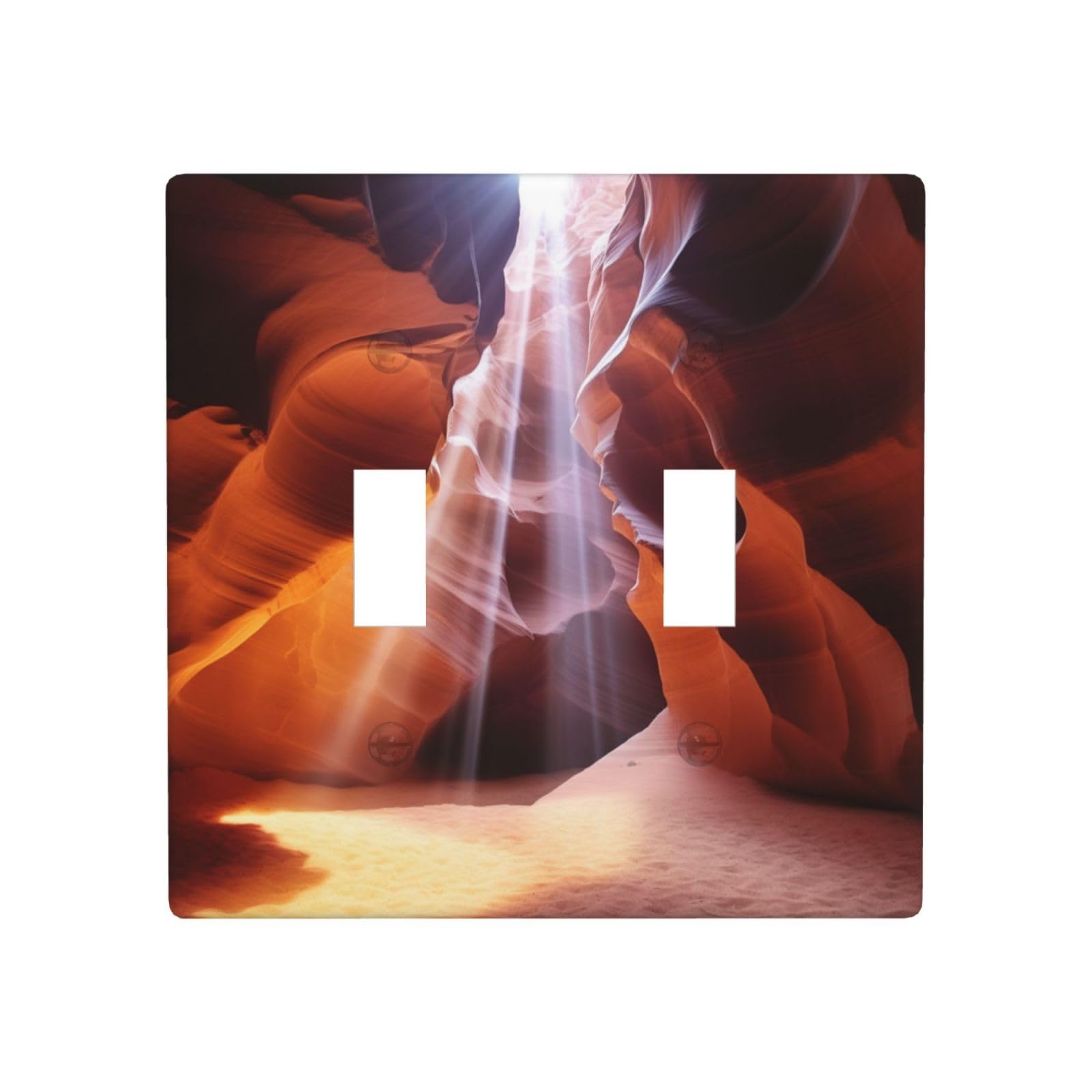 2 Gang Double Toggle Wall Plates, Unbreakable Decorative Duplex Light Switch Plate Covers Antelope Canyon Electrical Switchplate Cover Faceplate For Bathroom Kitchen Decor