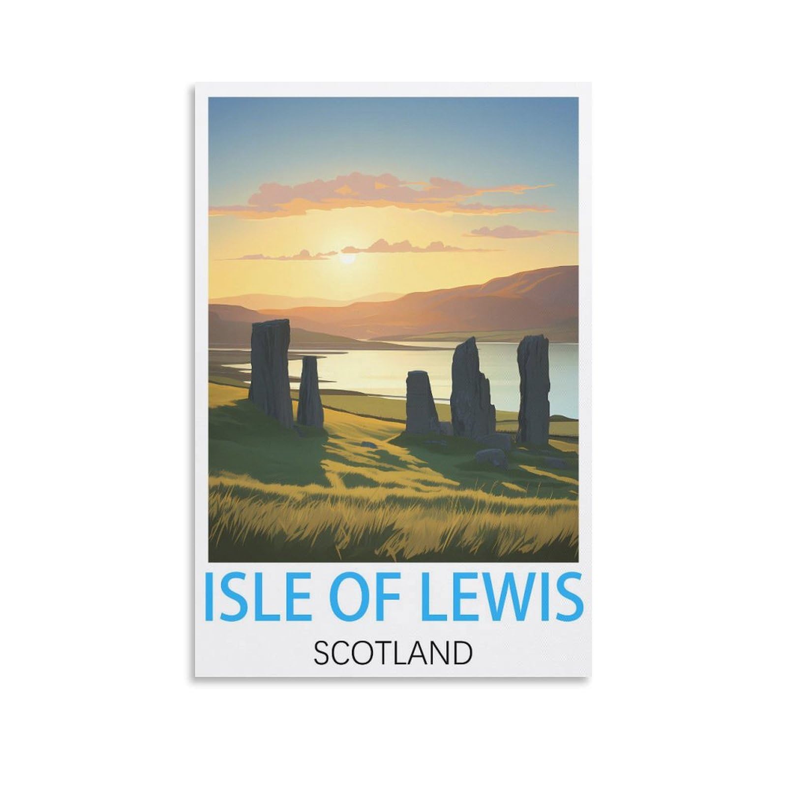 HSAYYIII Isle of Lewis Scotland Vintage Travel Posters 08x12inch(20x30cm) Canvas Art Poster And Wall Art Picture Print Bedroom Decor