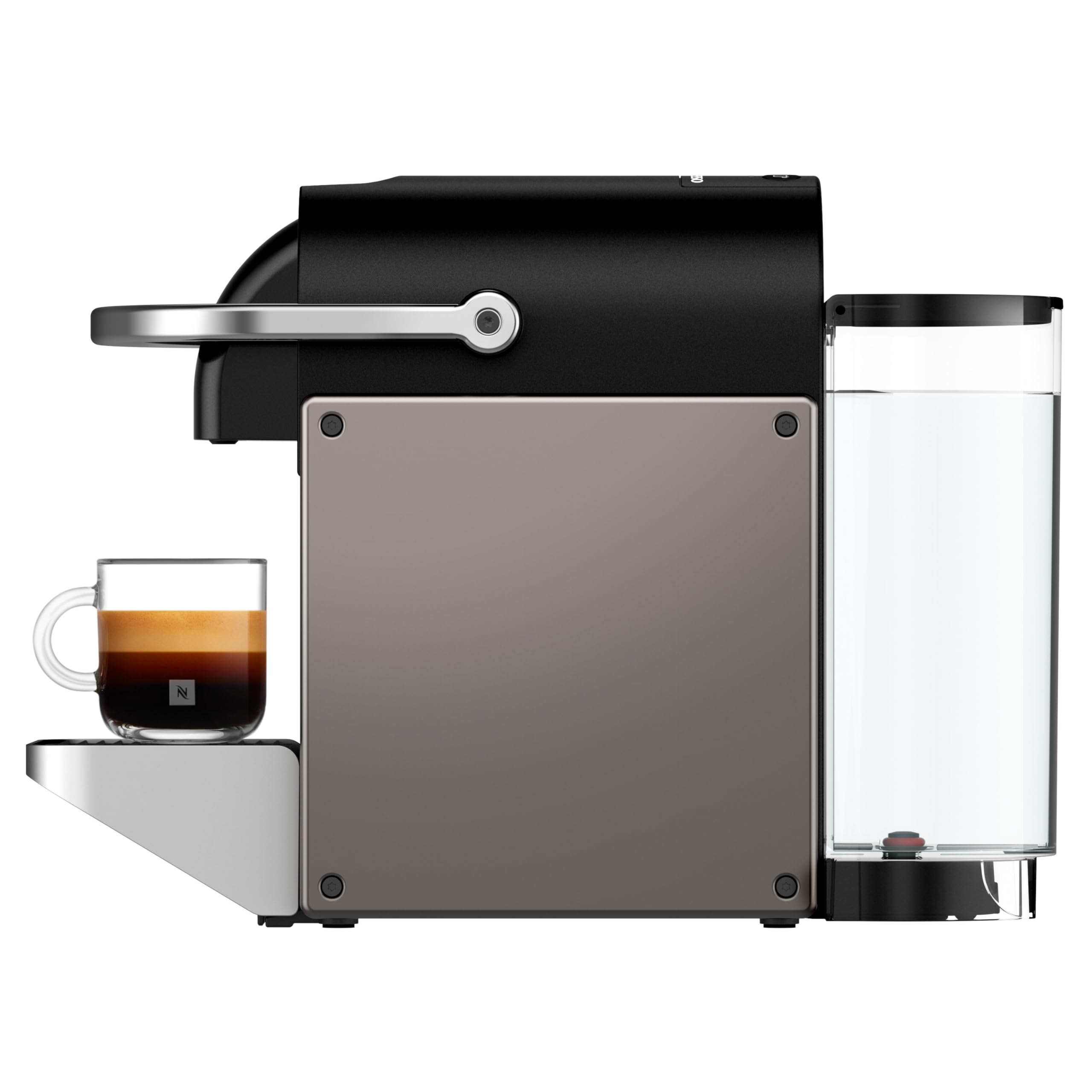 Nespresso Krups Pixie Redesign - Cafetera de cápsulas, café espresso y lungo, estilo industrial, consumo energético reducido, apagado automático, bandeja ajustable, cápsulas reciclables, XN306T | Cafetera de diseño compacto, 25 segundos. Tiempo de calenta