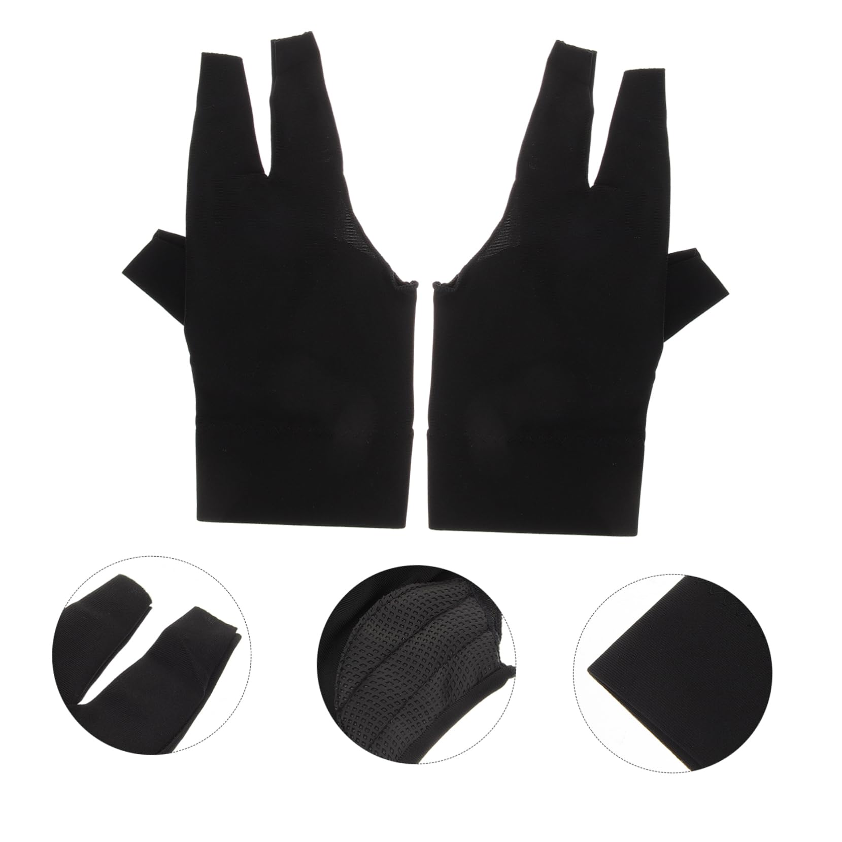 NULYLU 2pcs Half Finger Gloves for Men Left Hand Billiards Gloves Breathable Neoprene