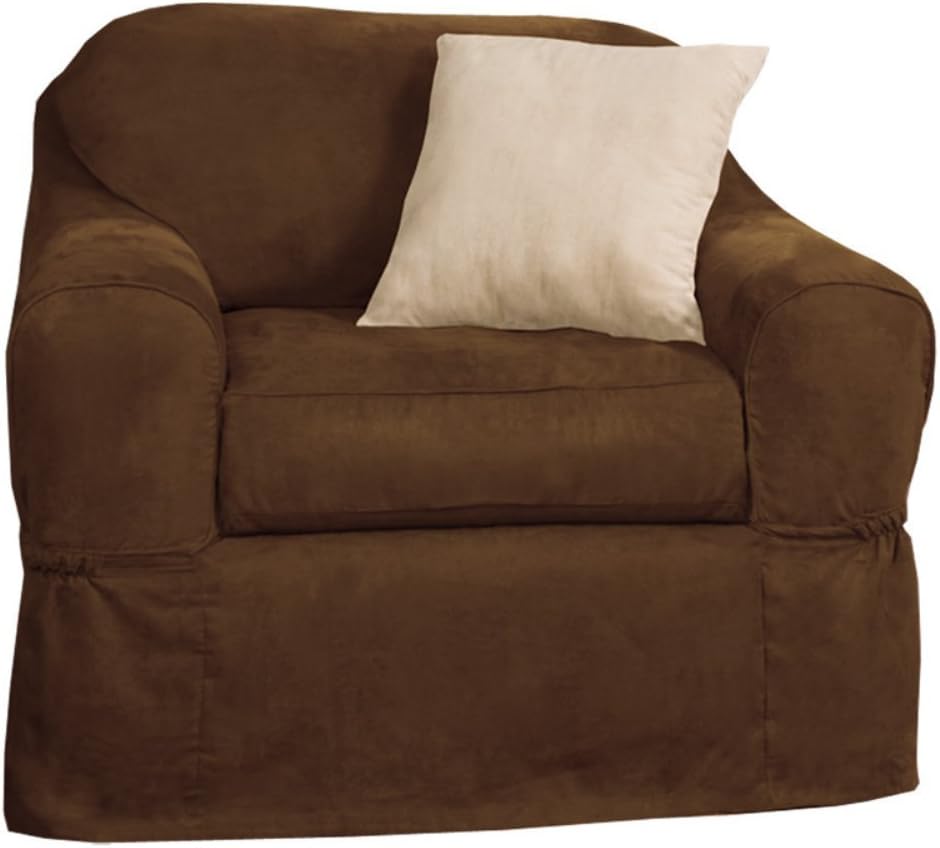 Maytex Piped Suede Two Piece Patented Chair Slipcover