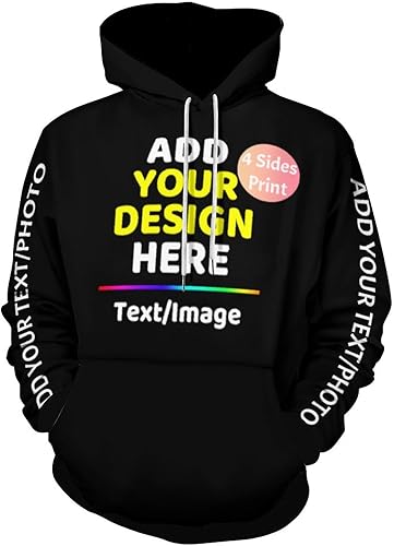 Miniatura 2 de Sudadera con capucha personalizada para hombre, diseña tus propias sudaderas personalizadas, sudaderas con capucha de moda para bricolaje, regalos