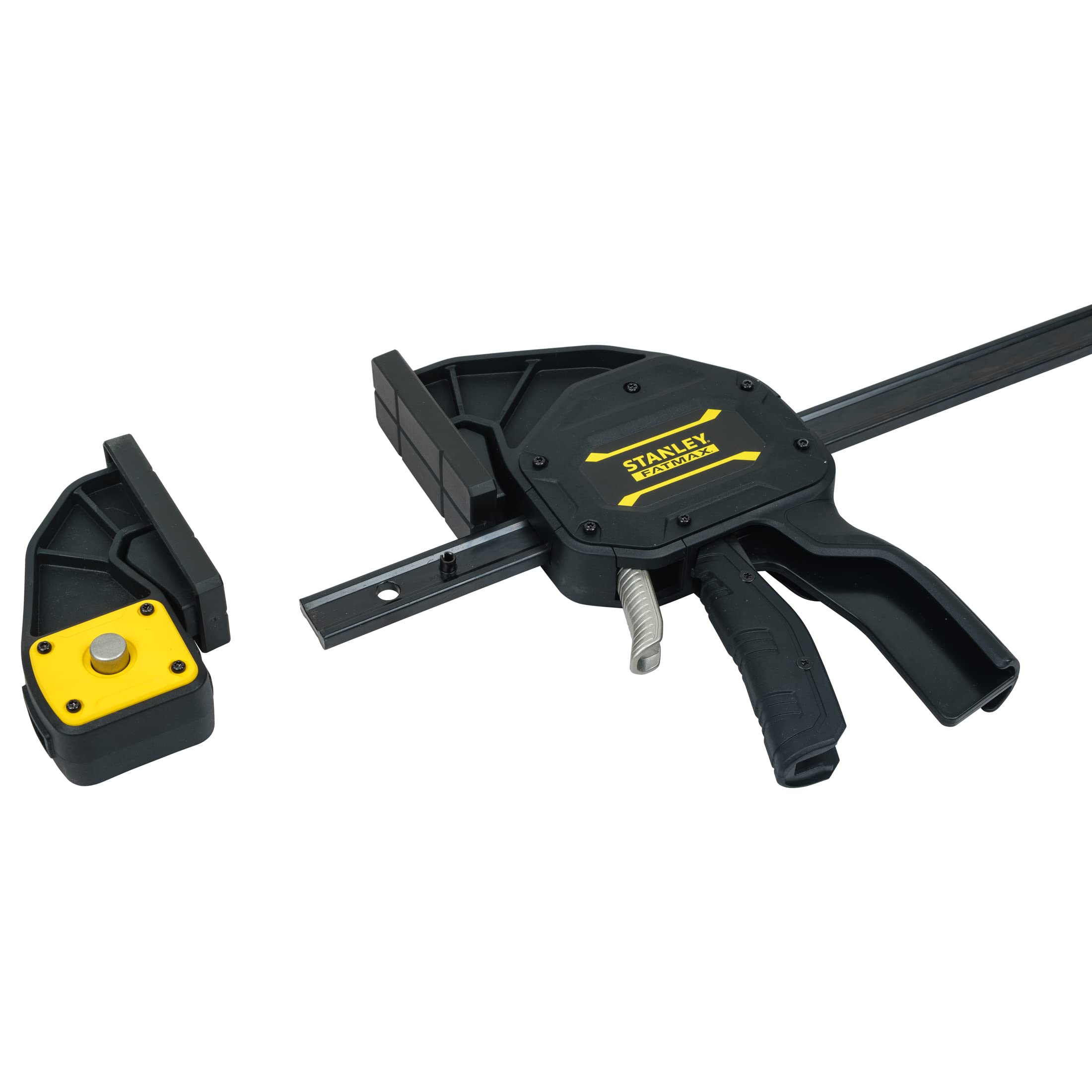 Stanley Fmht0-83242 Serre Joint 1250 Mm/270 Kg Gamme FatMax - Travaux De Précision - Rainure En V Pour Maintien Des Tubes - Rail En Acier - Corps En Nylon Renforcé - Fonction Écarteur | Serre-joint haute puissance XL - 1250 mm - Stanley Fatmax