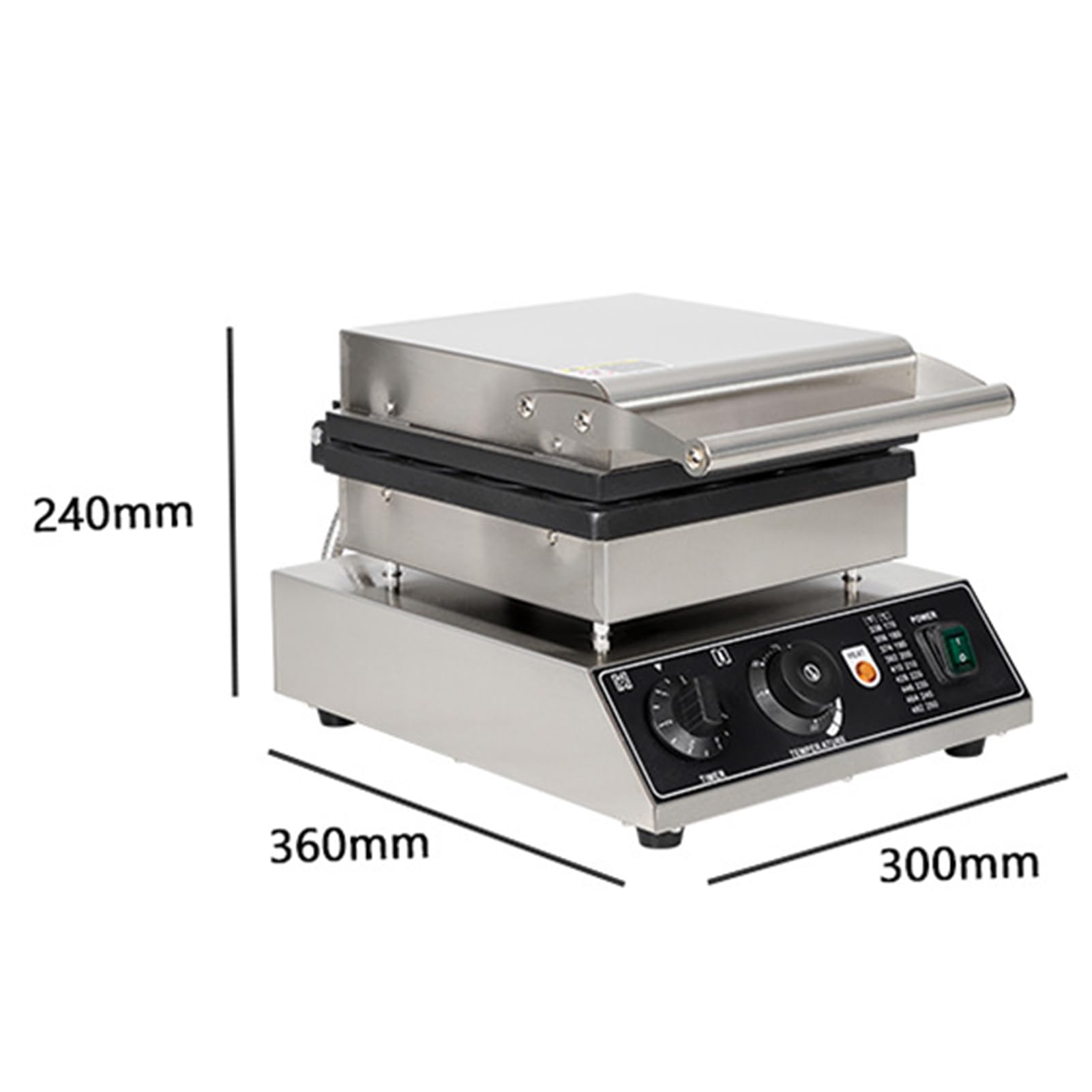 Macchina elettrica per churros, piastra per waffle antiaderente da 1750 W con temperatura e timer regolabili, macchina per ciambelle alla frutta latina, prepara 8 fette di churros in pochi minuti.