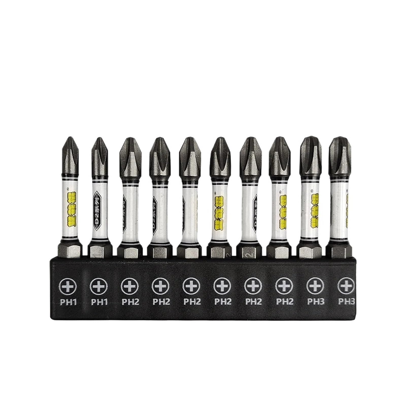Set di punte for cacciavite da 1/4 con testa trapano a percussione Torx magnetiche a croce esagonale antimanomissione(10PCS PH1-PH3)