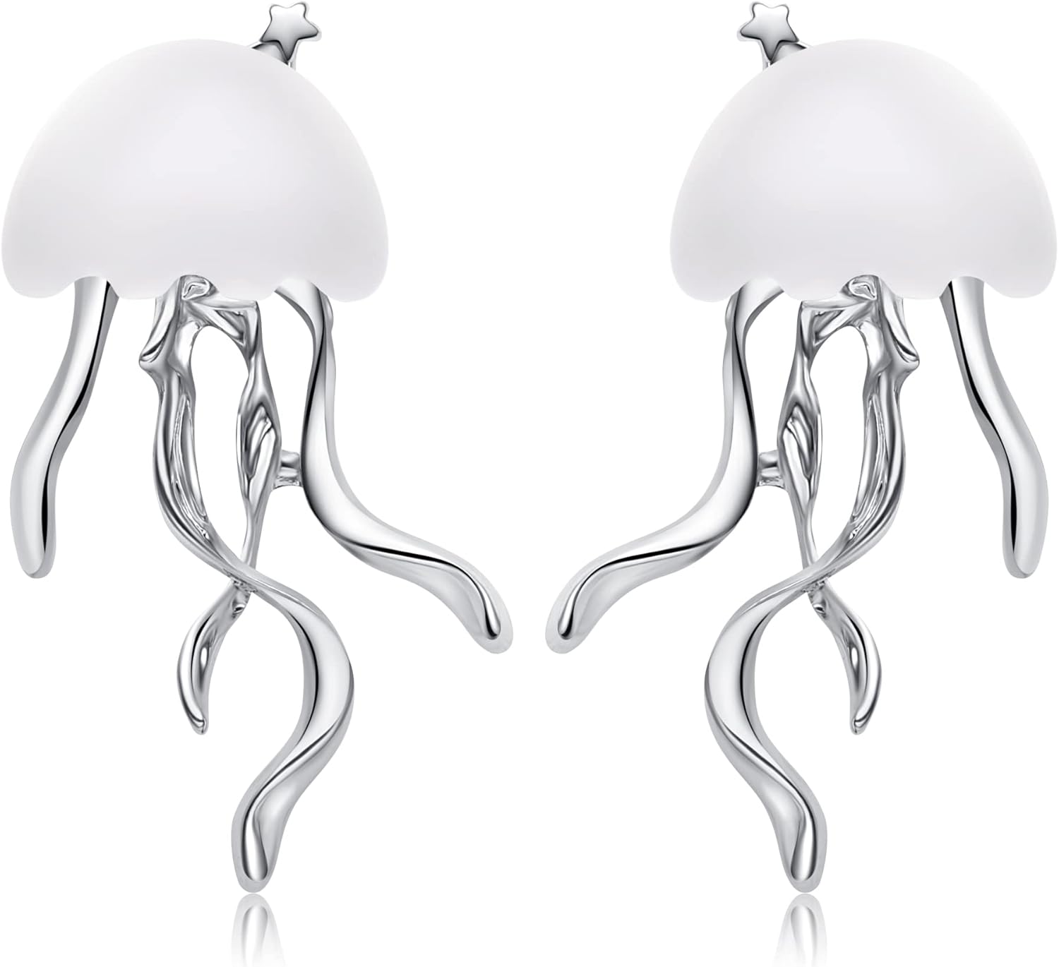 Jellyfish Pendant Necklace Stainless SteelUnique Ocean-Inspired Jewelry for Beach Lovers