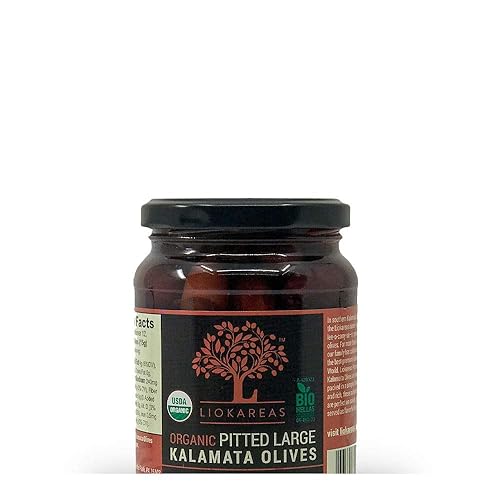 Miniatura 7 de Aceitunas Kalamata negras orgánicas, sin OMG, sin gluten, grandes, sin hueso, orgánicas con certificación USDA (13.1 onzas), producto de Kalamata,
