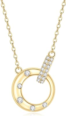 AINUOSHI Moissanite Necklace for Women, Infinity Mobius Pendant Necklace for Women, Sterling Silver Interlocked Circles Necklace with Triple Adjustable Chain, Valentine Anniversary Birthday Gift