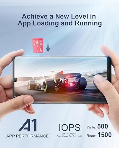 Miniatura 10 de JUANWE Tarjeta Micro SD de 128 GB, paquete de 2 tarjetas de memoria microSDXC con adaptador SD C10 U3 A1 V30, tarjeta de memoria SD rosa, 128 GB