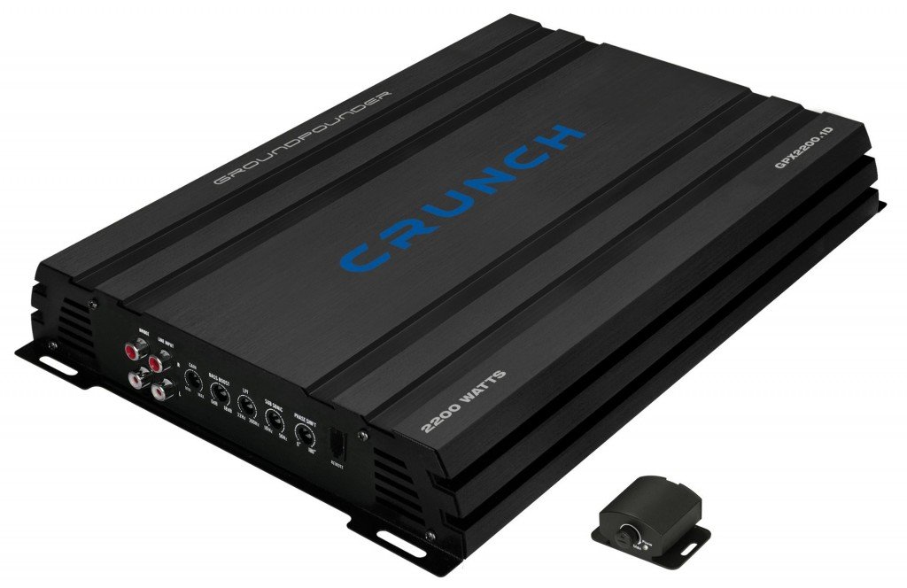 Crunch GPX2200.1D2 1-kanałowy cyfrowy wzmacniacz samochodowy 2200 W regulacja głośności/basów/wysokich tonów nadaje się do (Marka motoryzacyjna): Zwykły