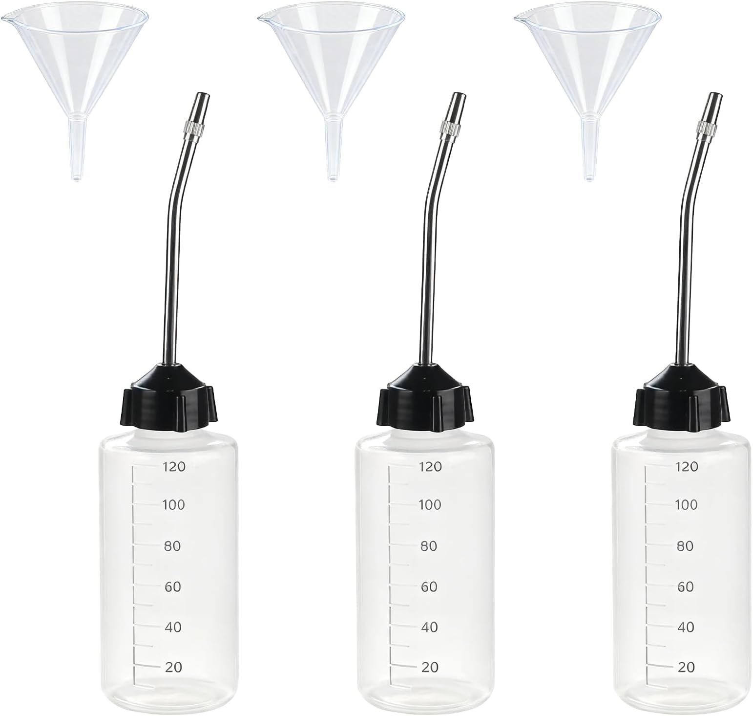 3 Pcs Needle Oiler (4 OZ), Precision Gun Oil Bottle, LDPE Oil Applicator with Extra Long 3.5 Inch Stainless Needle Tip – Easy to Use for Gun Oil, Crafts, Hinges, Sewing Machines and More