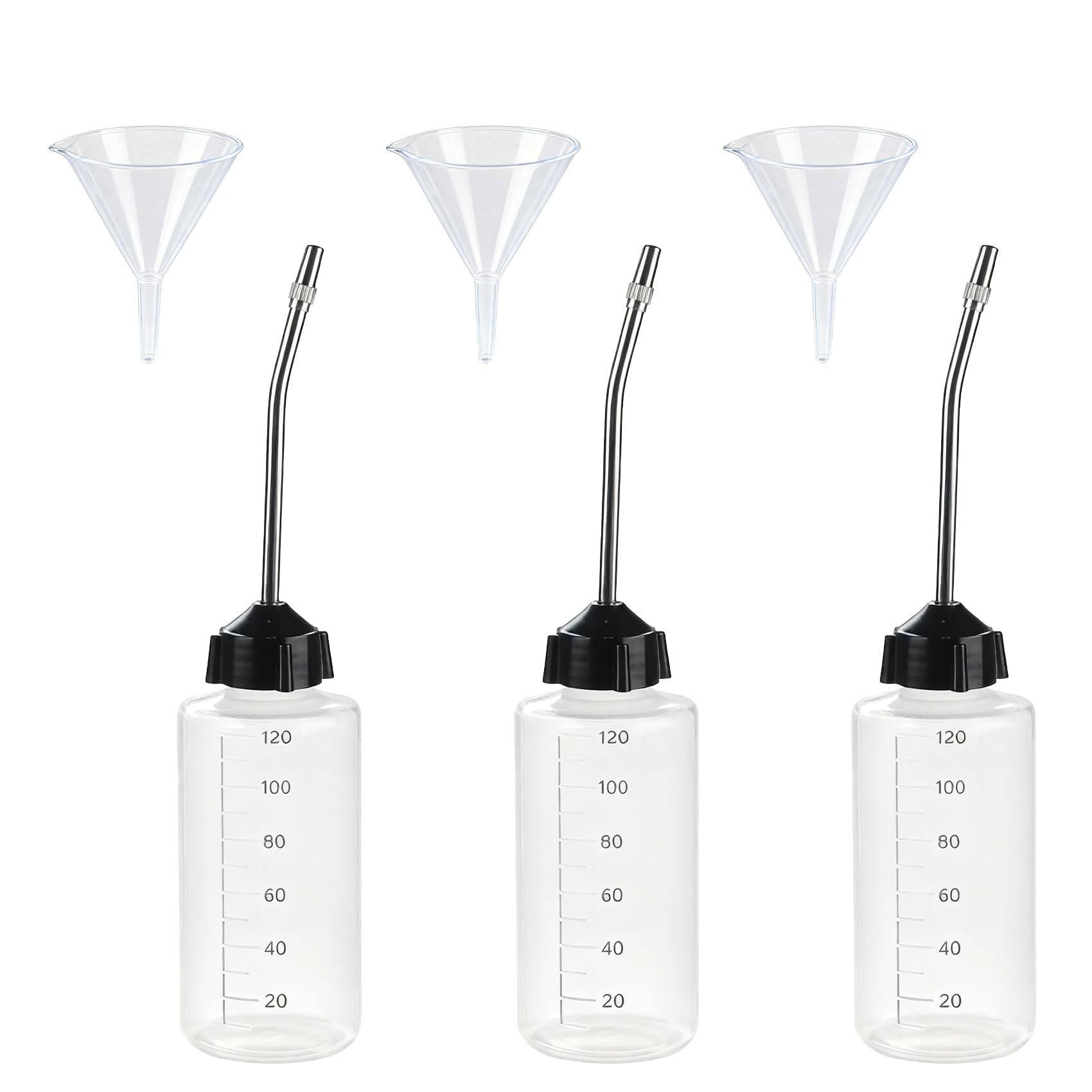 3 Pcs Needle Oiler (4 OZ), Precision Gun Oil Bottle, Medical Grade LDPE Oil Applicator with Extra Long 3.5 Inch Stainless Needle Tip – Easy to Use for Gun Oil, Crafts, Hinges, Sewing Machines and More