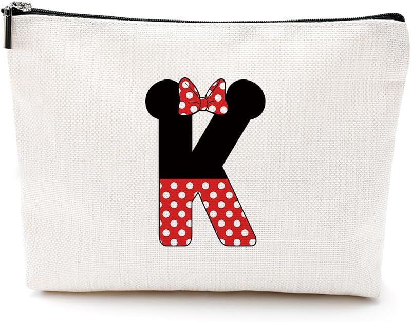 Necessaire de maquiagem LONGXIN com estampa Cartoon Mouse 2 e zíper, estilo K