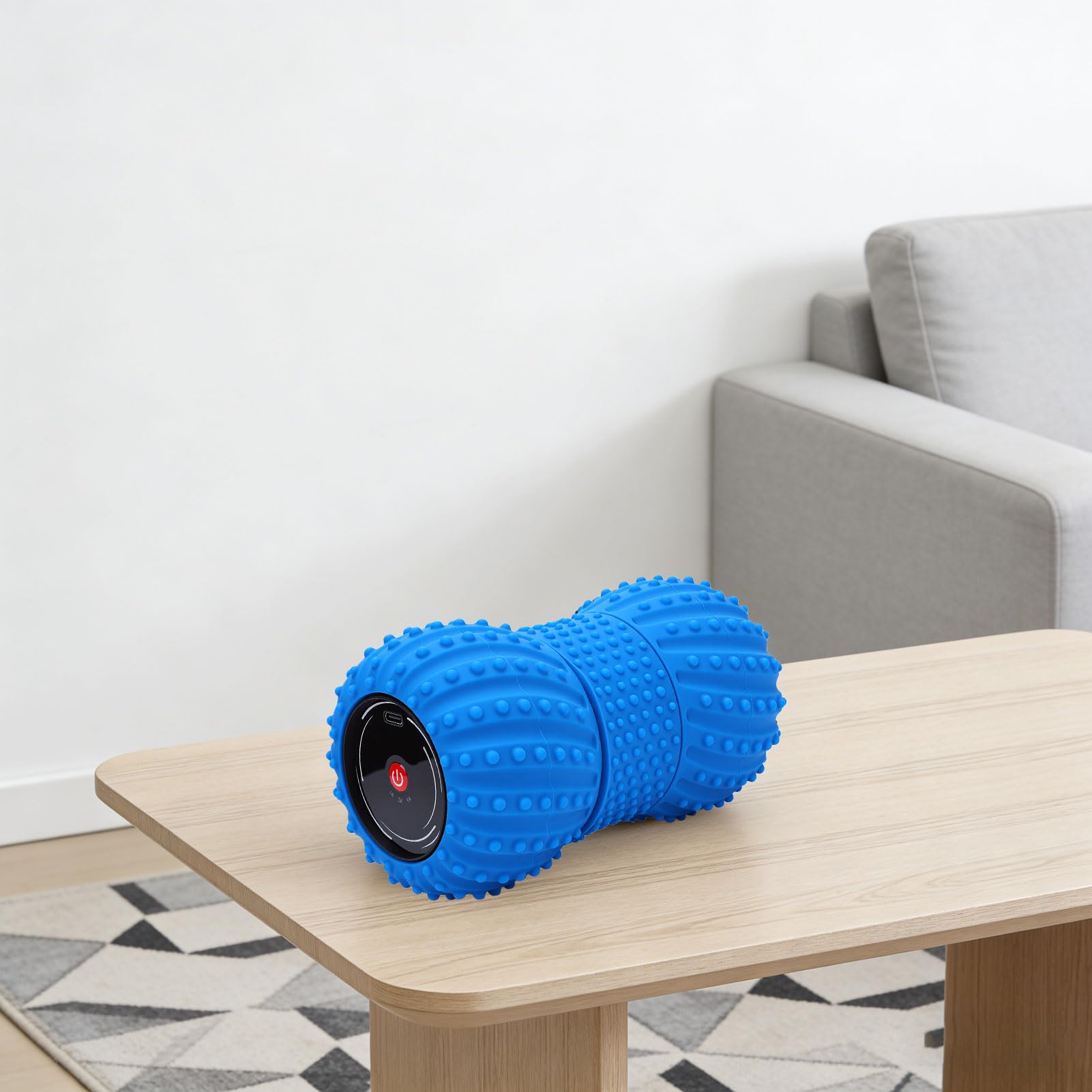 ZJchao Peanut Yoga Roller Ball Bola de Masaje Eléctrica para Liberación Miofascial de Tejido Profundo con de Sonido Incorporado Batería Recargable de 800 Mah (BLUE)