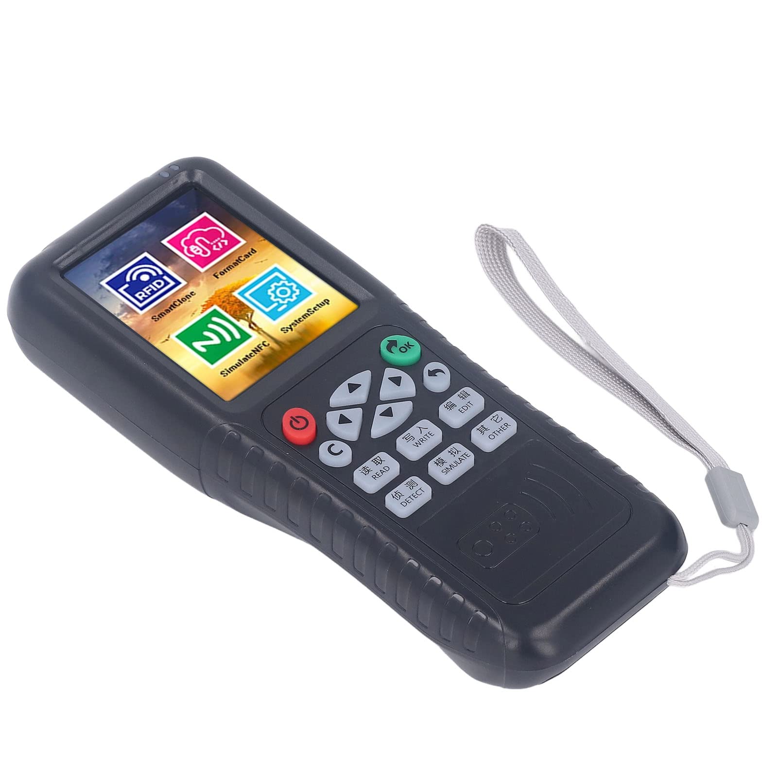 Eacam NFC-Leser, Leser-Kopierer-Handgerät mit 10 UID-Karten, 10 Schlüsselanhängern, 1 Typ-C-OTG-Adapter, Unterstützt IC, MF1, S50, ID, TK4100, HID26, HID35, HID37, 125 kHz – 13,56