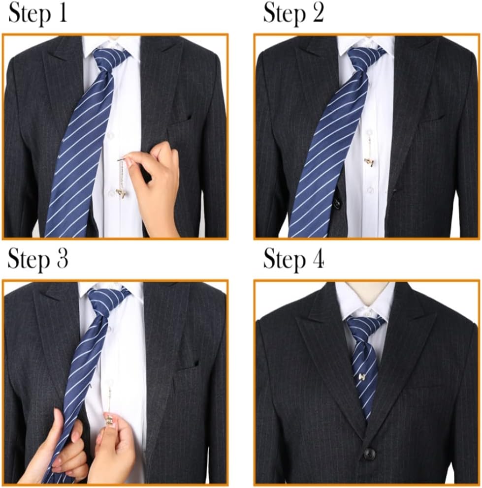 Gold Men's Tie Clip Suit Tie Pin Business Shirt Tie Lock Buckle Tie Button Decoration (D Talla ?nica)