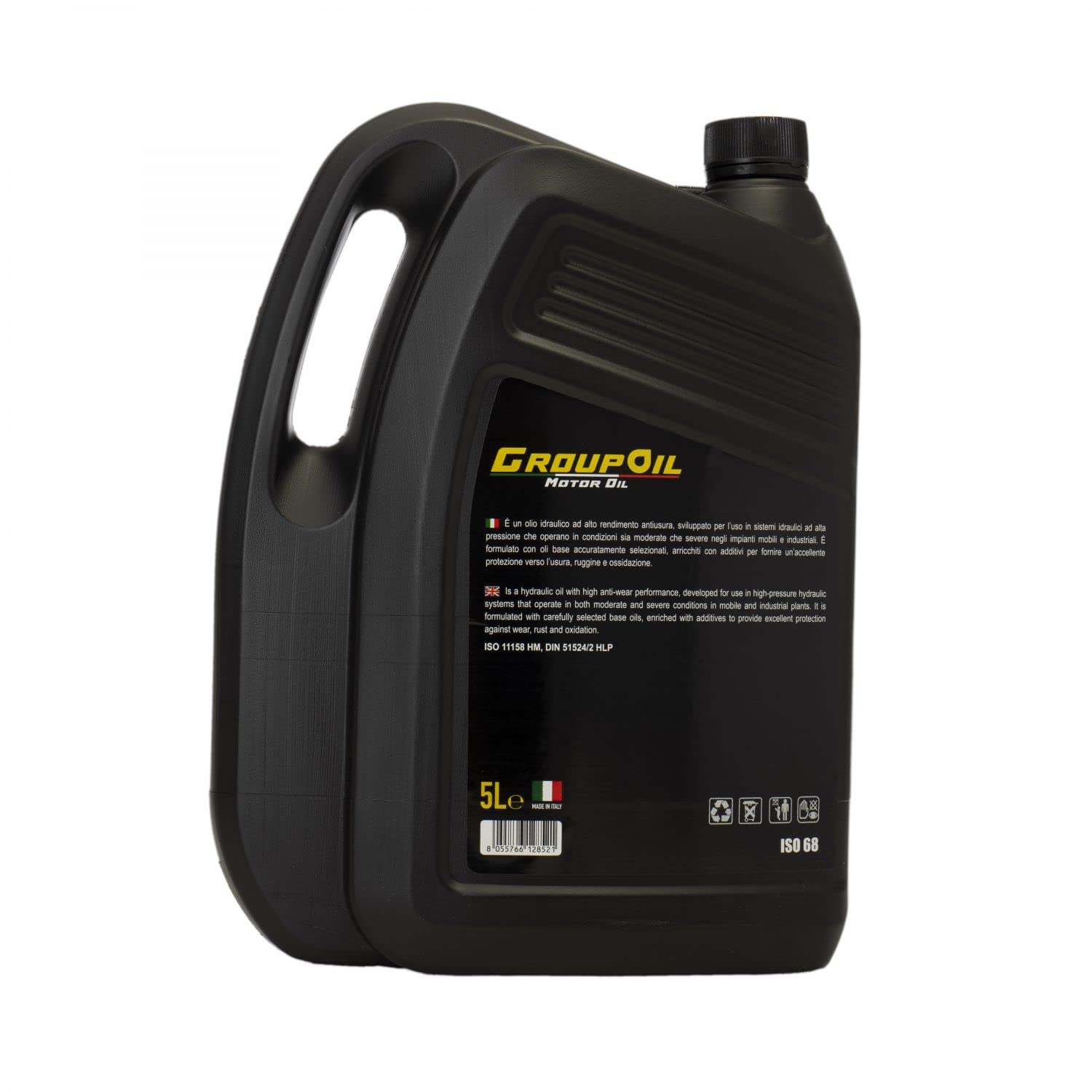 GROUPOIL Lubrificanti 1X5L ISO 68 - E Un Olio Idraulico ad Alto rendimento antiusura, sviluppato per l’Uso in sistemi Idraulici ad Alta Pressione - 100% Made in Italy.
