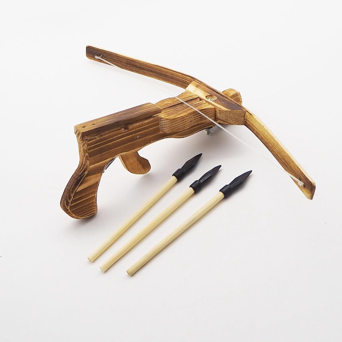 5 Black Glue Arrow shafts - 5 Suction Cup Arrow shafts - 5 Sponge Ball Arrow shafts - Bamboo Bow - Handheld Crossbow