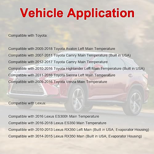 Miniatura 3 de Reemplazo de actuador de puerta de mezcla HVAC AC para 604-906 87106-07120 compatible con Toyota Camry Highlander Sienna Avalon 2010-2018 Lexus