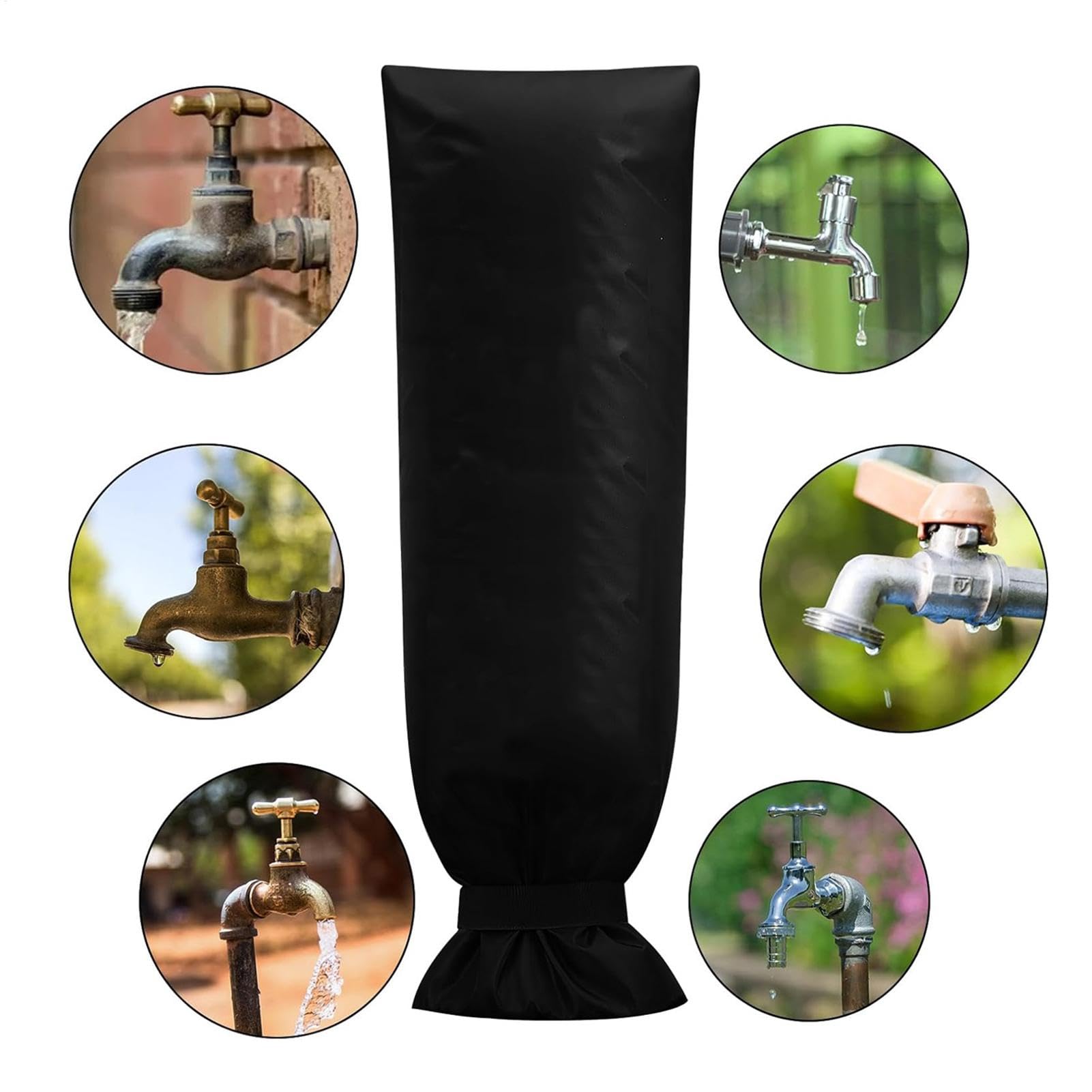 Tap Cover, osłony izolacyjne na zimę, grube okładki, czarne osłony rura na zimę, wodoodporne pokrowce na krany, izolowane pokrowce na rury wodne
