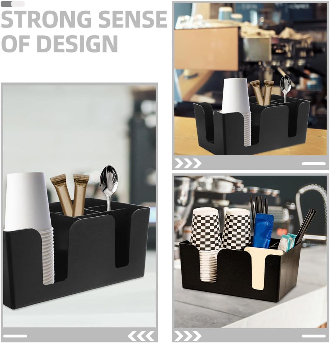 2pcs Coffee Condiment Organizer Pantry Organizers Storage Tea Bag Divider Bar Accessories for Countertop