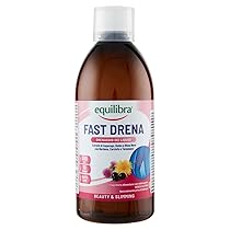equilibra Integratori Alimentari, Fast Drena, Integratore a Base di Estratti Vegetali, per il Drenaggio dei Liquidi, la Funzionalità delle Vie Urinarie e del Fegato, da Diluire, Gusto Lime, 500 ml