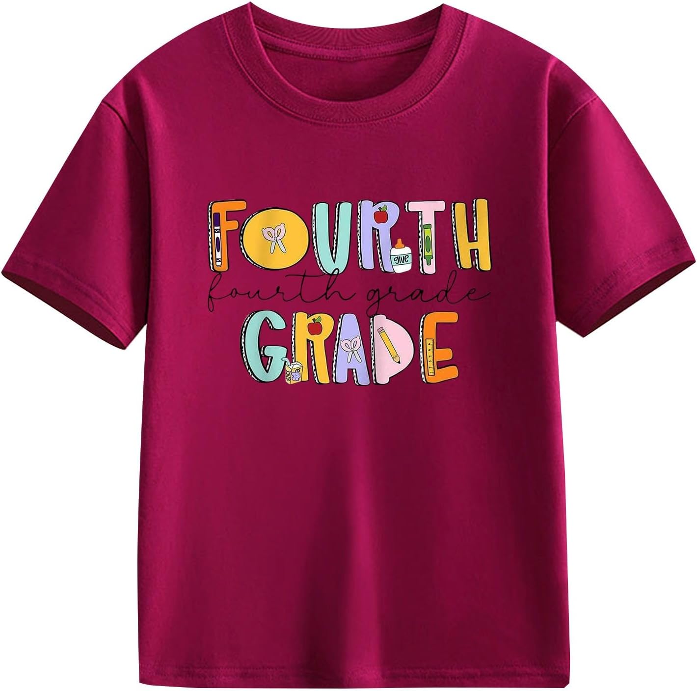 Kids Girls Back to School Tees Boys Short Sleeve Crewneck Tops Boys Graphic T-Shirts Tween First Day of School Trendy Tees