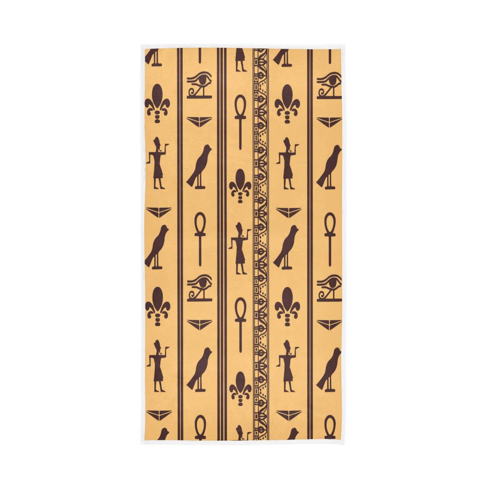 HUYGD Hand Towels Ancient Egyptian Hieroglyphs Decor Fingertip Soft Face Towel Absorbent Bathroom Kitchen Towels