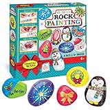 Creativity for Kids Holiday Hide & Seek Rock Painting Kit, Paint & Hide 10 Rocks, Holiday Crafts For Kids