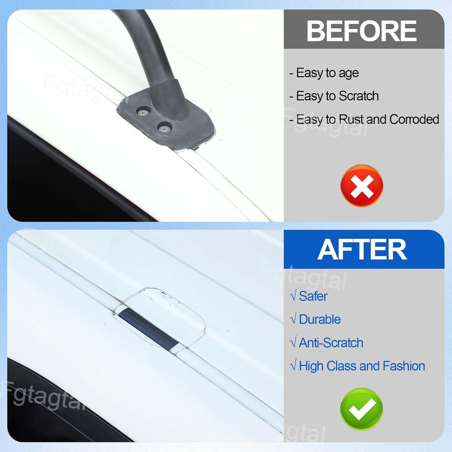 Roof Rack Delete Removal Kit Compatible with Toyota FJ Cruiser 2007-2021, 6Pcs ABS Metal Roof Rack Drip Molding Hole Protection Cover Replaces Accessories, Black 75596-35030