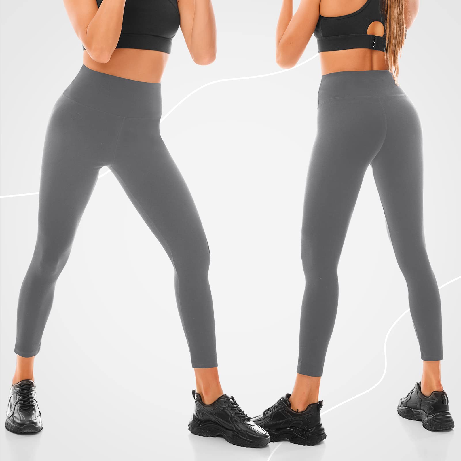 Walifrey Leggings da Donna, a Vita Alta, Tessuto Opaco, per Sport, Palestra, Yoga