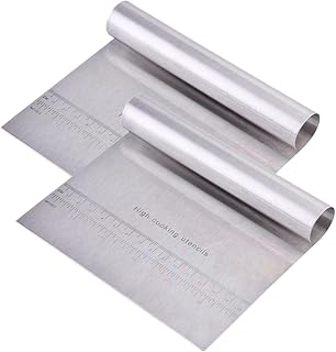 Pack of 2 Dough Cutters Stainless Steel Dough Scraper Dough Card Dough Spatula with…