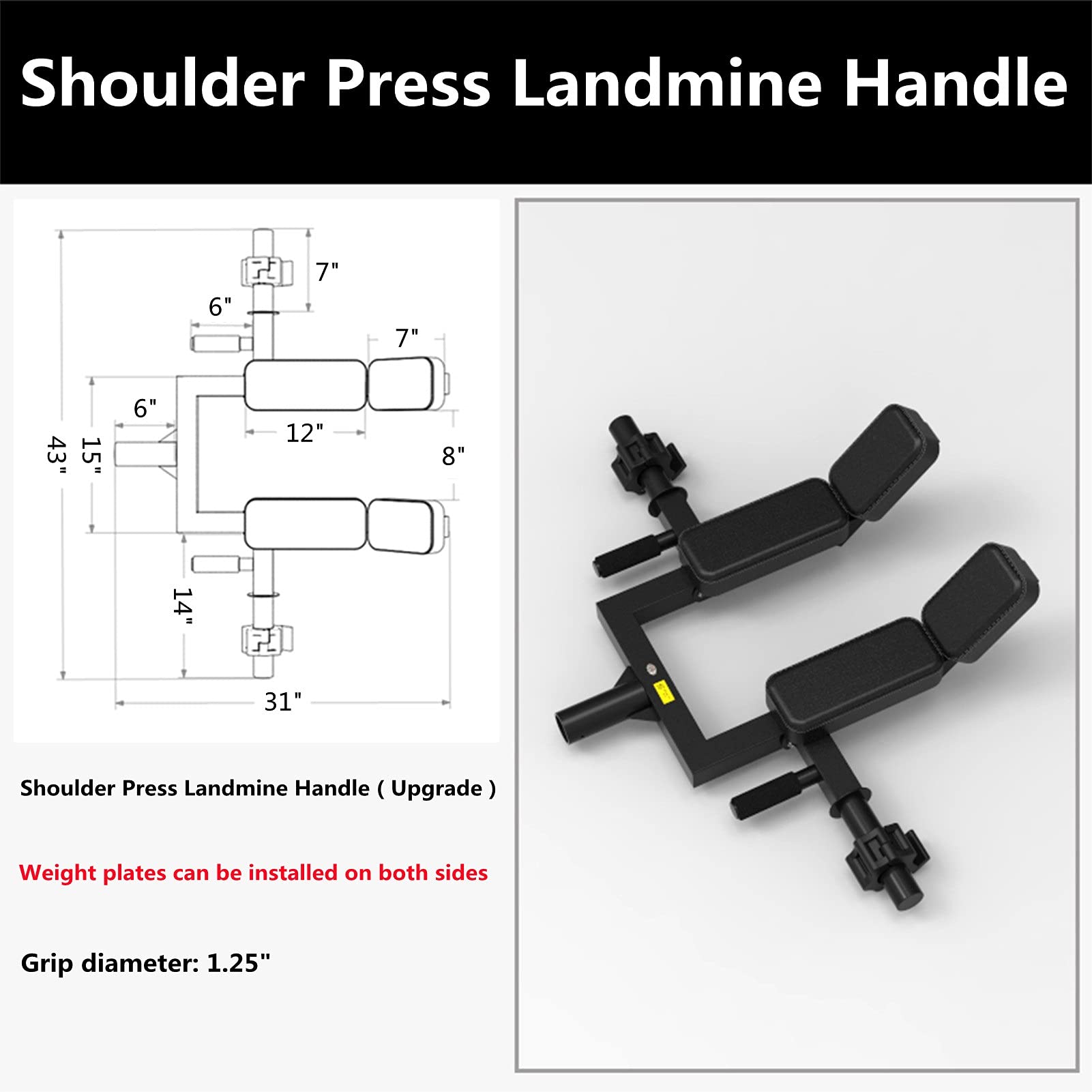 KAPIPALA Poignée Viking Press Landmine Attachment - Accessoire Haltère Pour T-Bar Row, Squat Et Épaules