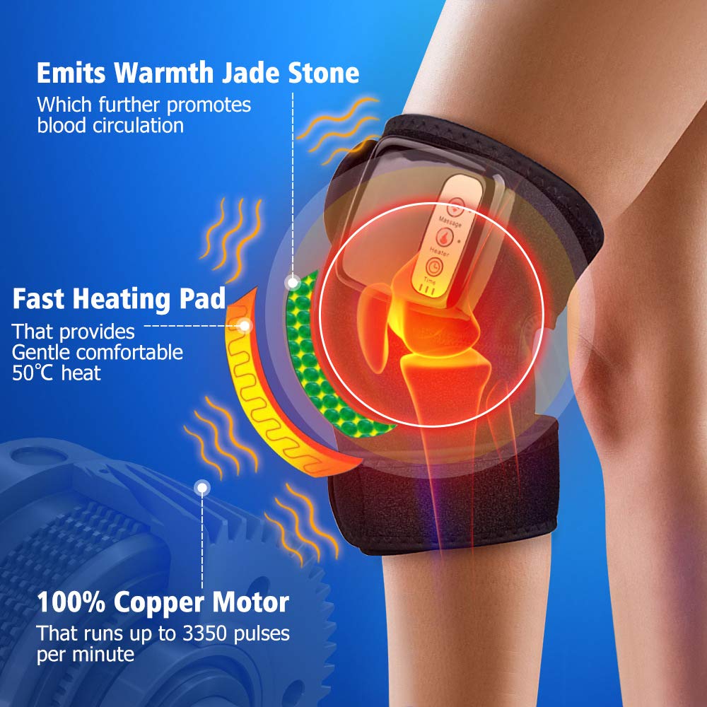 Pad Ginocchio Riscaldata, Ginocchio Bretelle, Elettrico Riscaldato Massaggio Ginocchio Brace Wrap, per Ginocchio Spalla Gomito Lesione Cramps Artrite Dolore