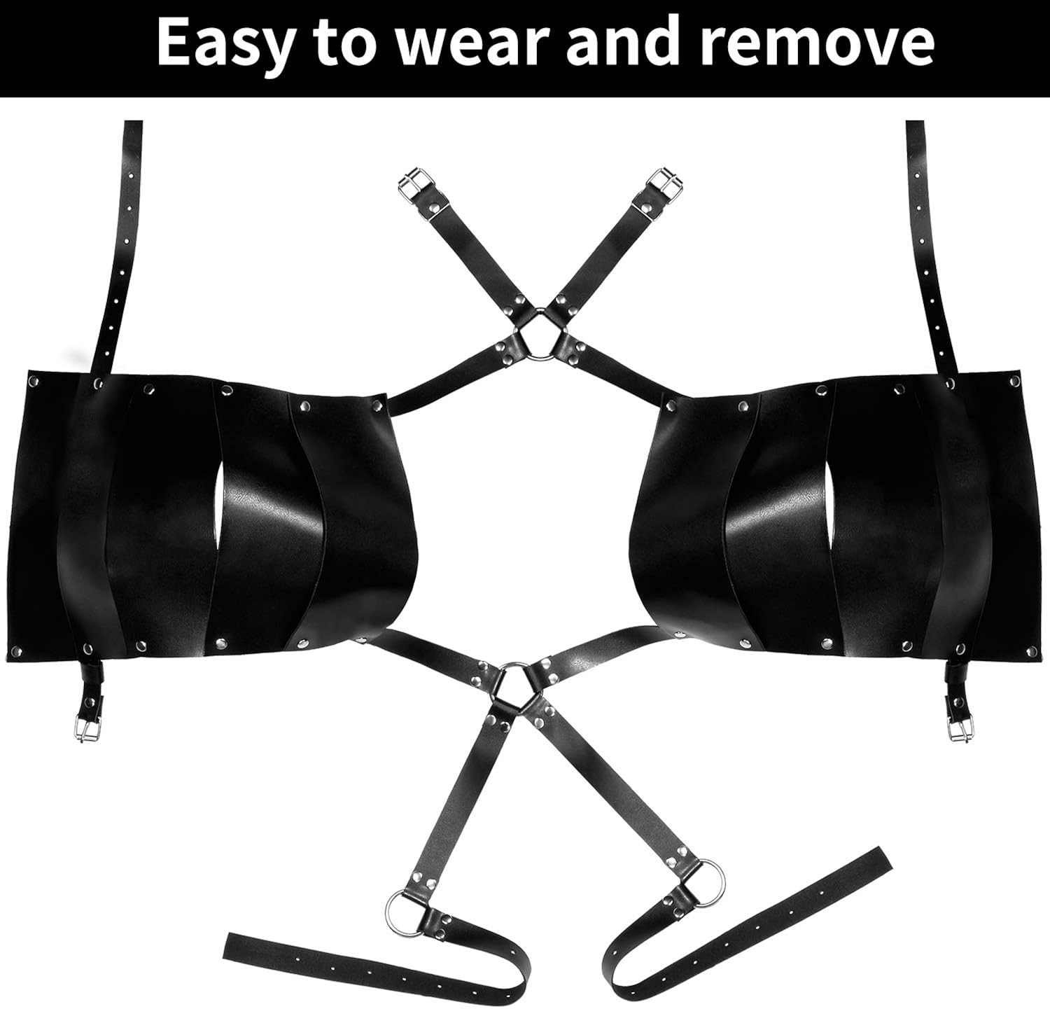 Leather Shoulder Armor Buckles Black Steampunk Chest Harness for Party Cosplay Halloween : Clothing, Shoes & Jewelry
