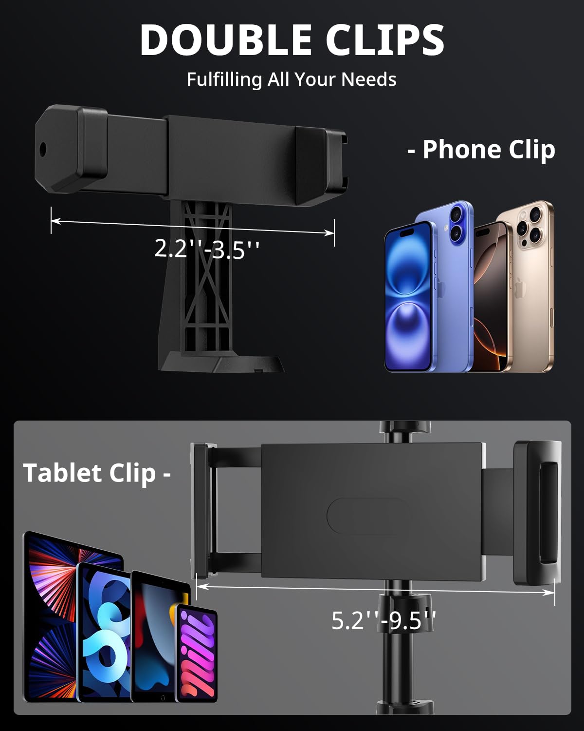 UBeesize Anneau lumineux de 30,5 cm avec trépied extensible de 188 cm et iPad, support de téléphone, lumière circulaire LED avec téléphone, support de tablette pour enregistrement vidéo, photographie,