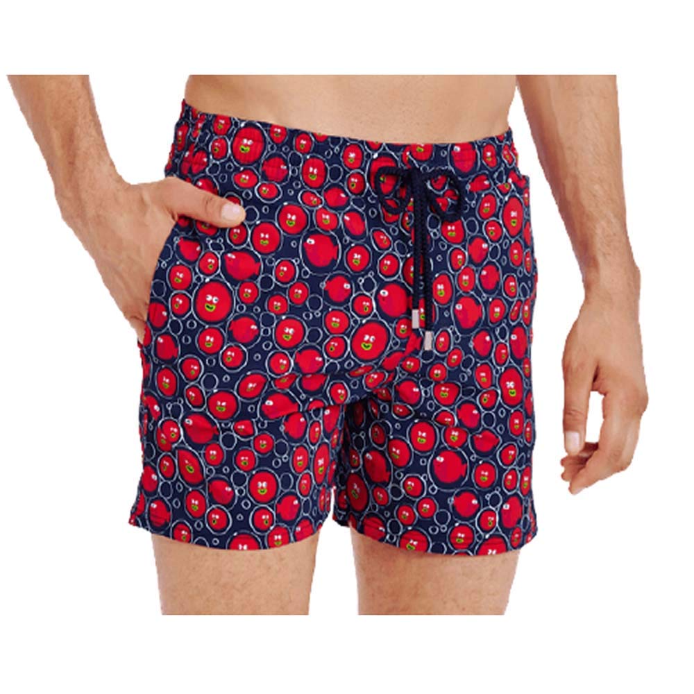 v3e Men's Cotton Beach Printed Bermuda Shorts (Red)-picture-18