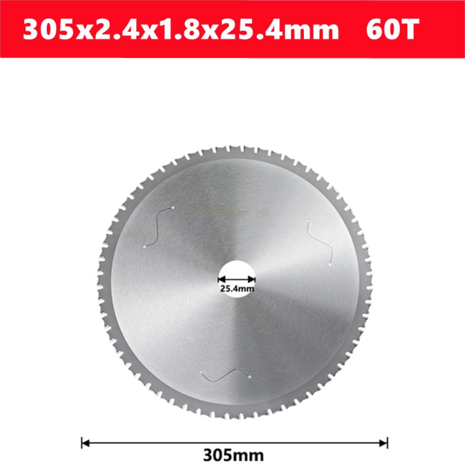 Brzeszczot do cięcia metalu 1PC tarcza do cięcia metalu 136/165/180/235/305/355mm brzeszczot z węglika spiekanego 30T-80T stali okrągłej(305x2.4x1.8x25.4x60T)