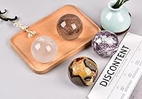 Vista 18 de AMOYSTONE Bola de aventurina azul Natural Cuarzo Cuarzo Cristal Esfera Piedra Bola con Base de Madera