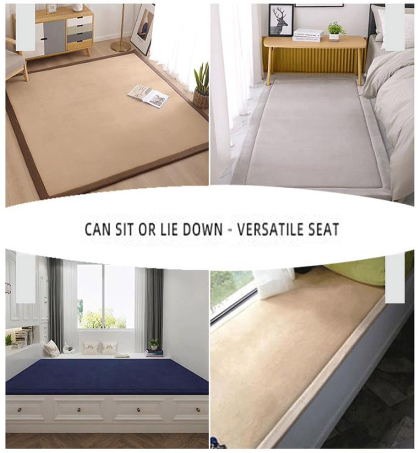 Grand tapis antidérapant en velours éponge épais pour jeux d'enfants, éveil et étude Vert foncé 100 x 180 cm