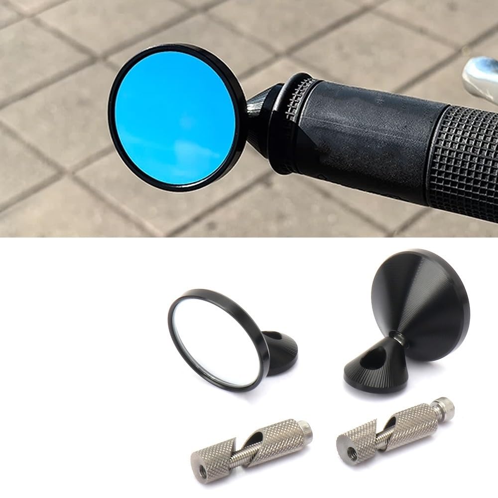 Pasuje Do Vespa Sprint150 Primavera Sprint 150 Lusterko Wsteczne Motocykla Kierownica Lusterka Regulowane Jazdy Okrągłe Lusterko wsteczne do Motocykla(Black)