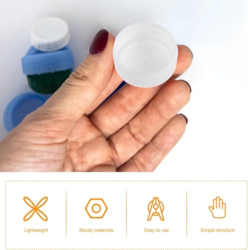 Miniatura 6 de Tapas de botellas de plástico, tapas de botellas de plástico, 100 tapas de botellas de 1.181 in, tapas de contenedores para el desarrollo de