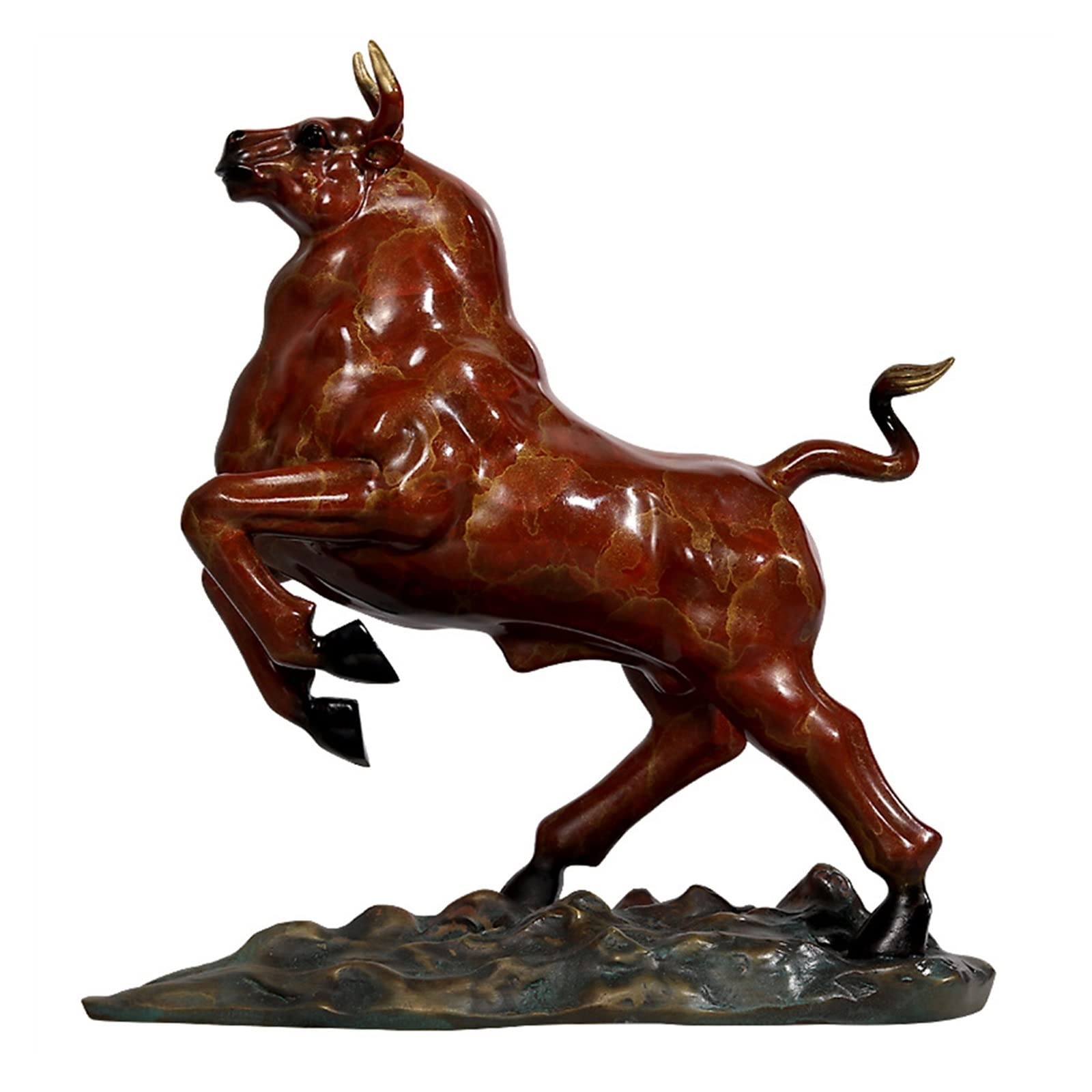 ZZlei2yu-12 Home Decor Ornament Pure Copper Bull Entrance Ornaments Living Room Home Office Decorations Feng Shui Ornaments Colorful Ornament