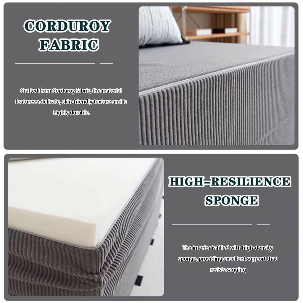 Divano Letto Pieghevole Compresso, Divano Singolo Senza Ossatura Per Appartamento, Più Dimensioni Disponibili(Gray color,90 * 180 * 18cm)